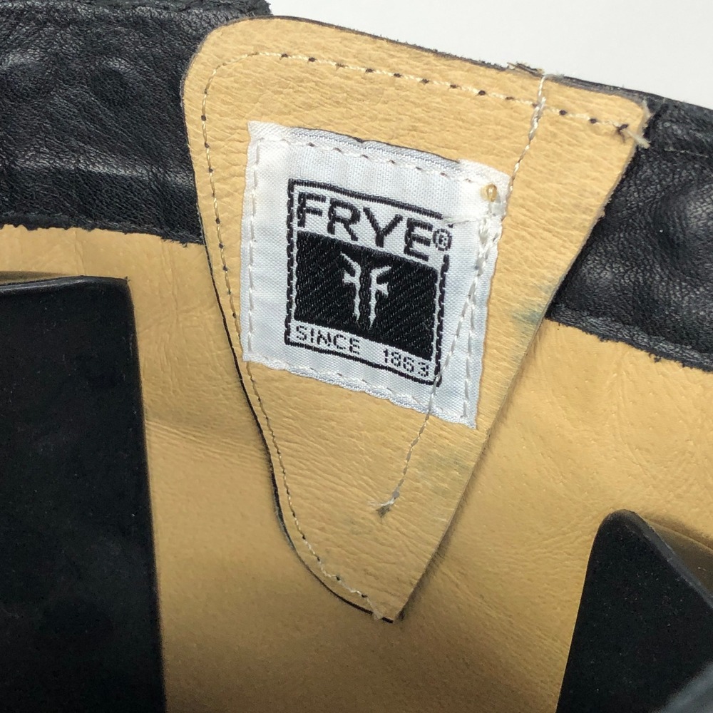 Frye Womens 10 Jenna Studded Harness Tall Boots Black Leather Buckle Moto - Picture 5 of 11